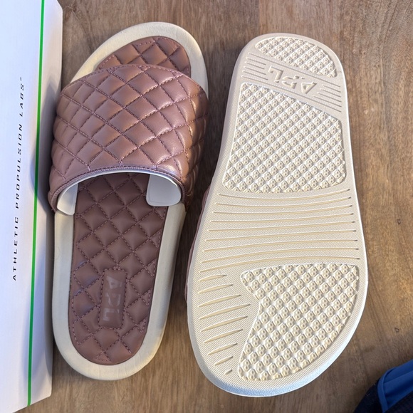 APL Women's Brown Quilted leather Slides - Picture 5 of 5